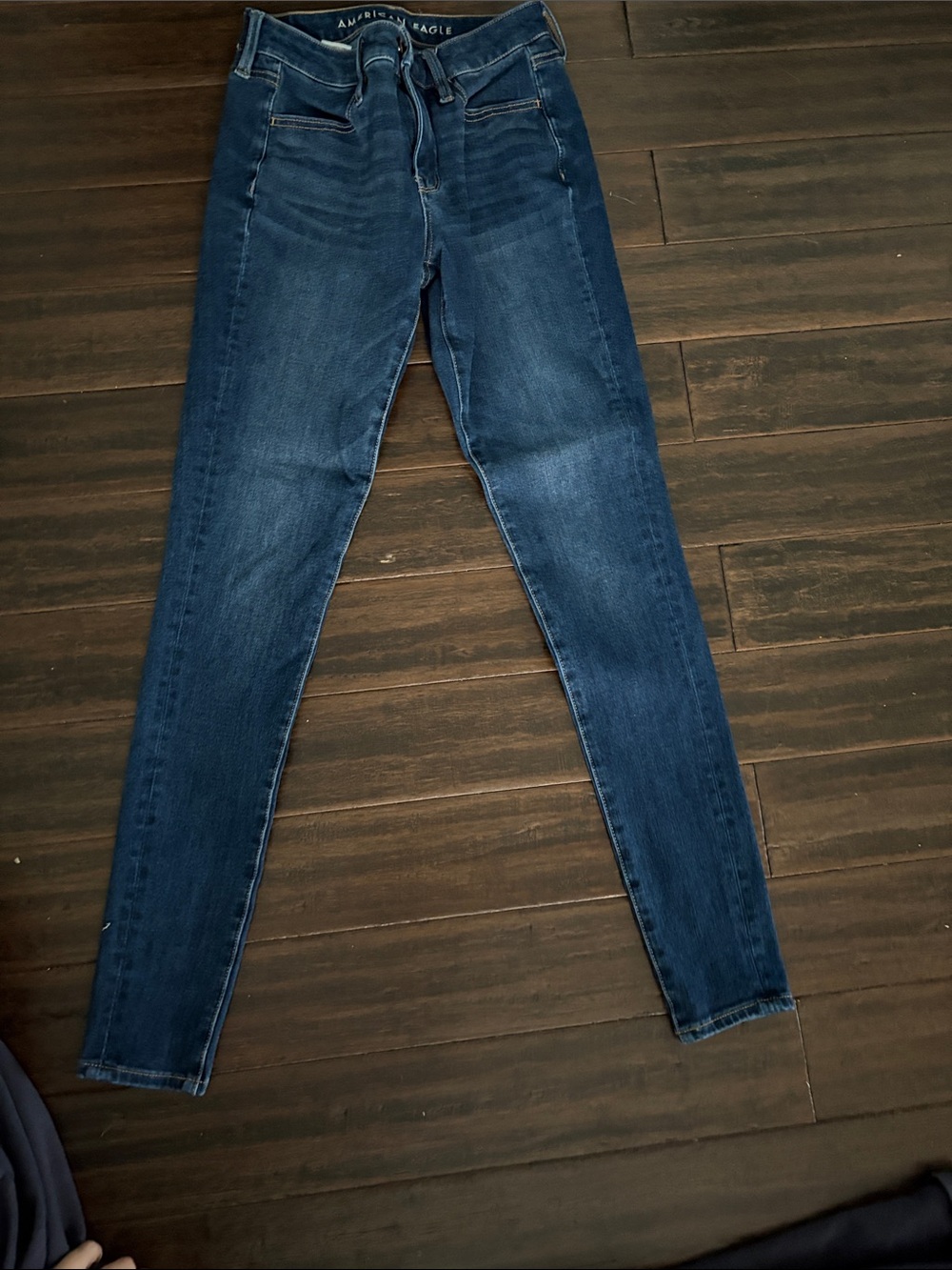 American Eagle Outfitters Dark Blue High-Rise Skinny Jeans - Women